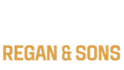 A logo for regan & sons is shown on a white background.