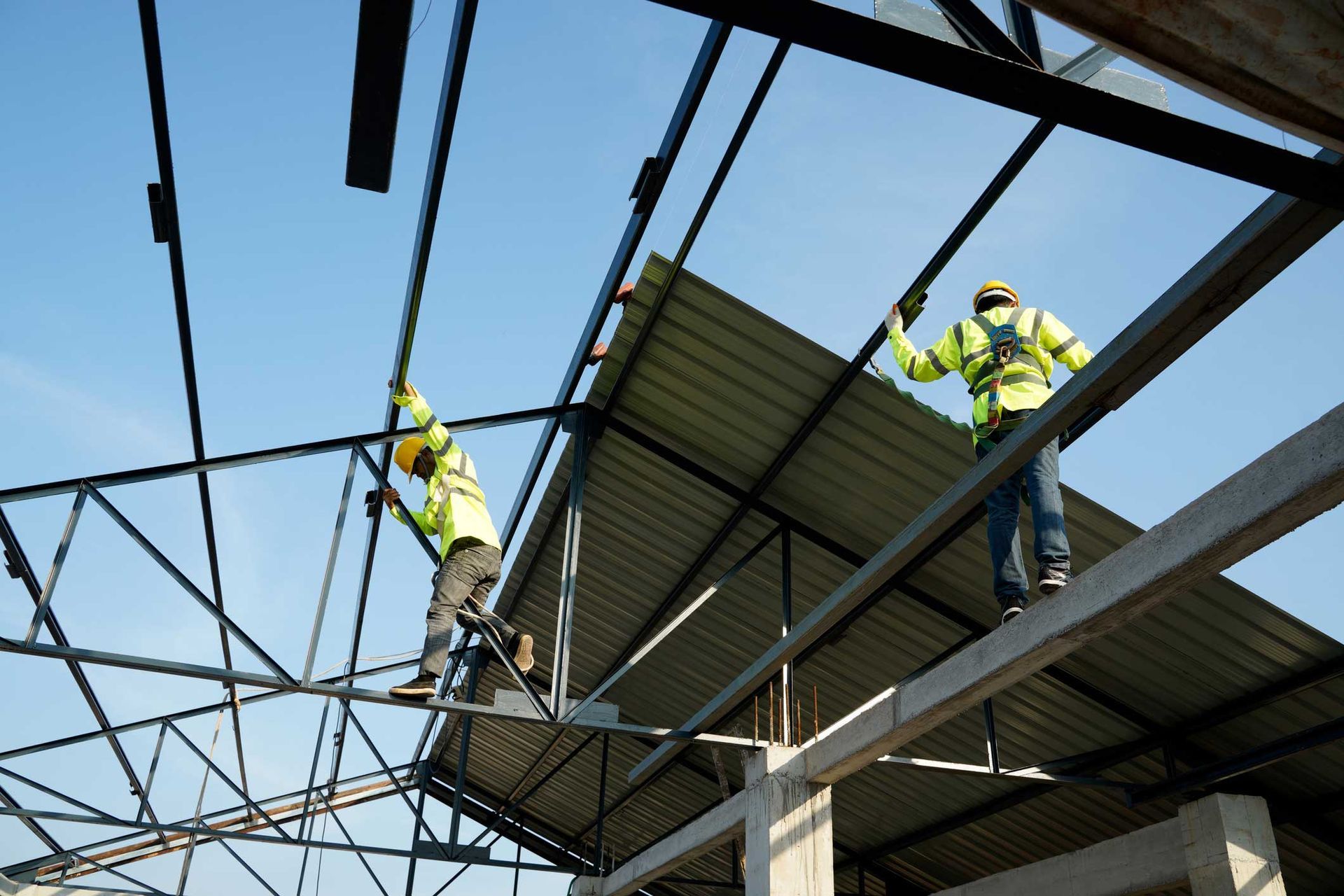 Worker install steel roof — Atlanta, GA — HomeBook Pro Linx