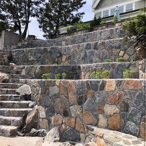 Titus Masonry — Stone Wall with Stairs in Marblehead, MA