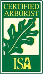 a certified arborist isa logo with an oak leaf