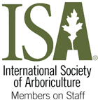 The logo for the international society of arboriculture members on staff.