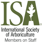 the logo for the international society of arboriculture members on staff .