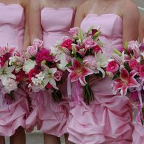 Bridesmaids Holding Flowers — Zanesville, OH — Elegant Décor N Floral Design