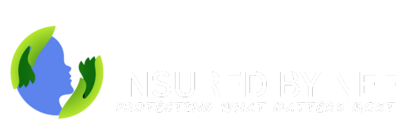 A white logo for a company called shell insurance group on a white background.
