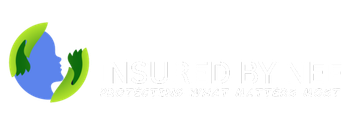A white logo for a company called heli insurance group on a white background.