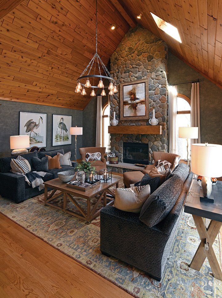 Living Room with Hardwood Floorings — Dousman, WI — Bergson Interiors Limited