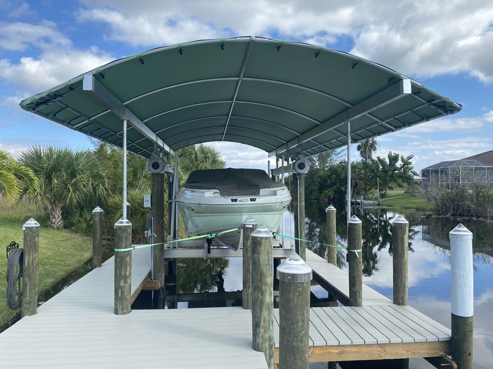Modern Dock With Cover — Englewood, FL — Creative Marine Construction