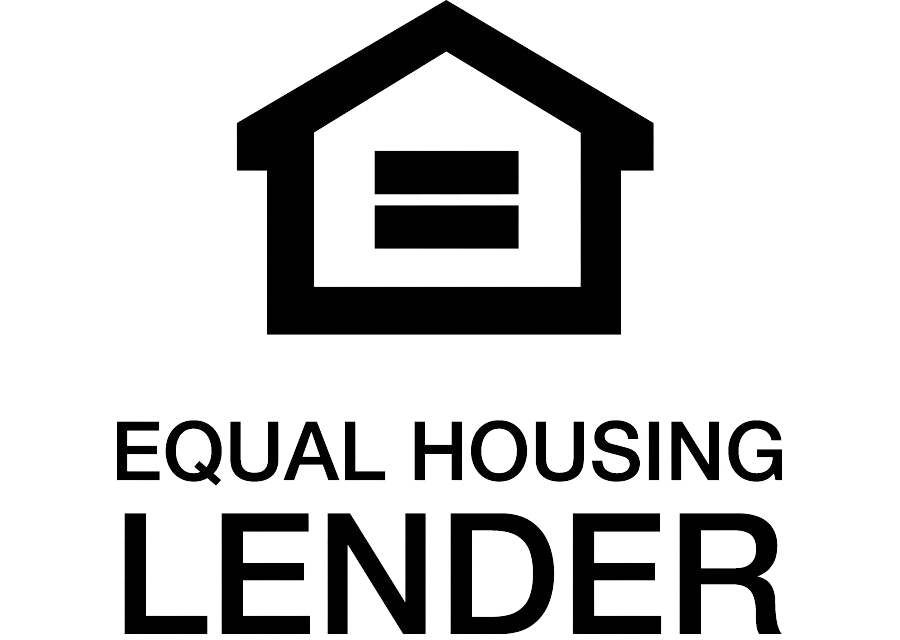 Equal Housing Lender symbol: house shape with equal sign, black text below.