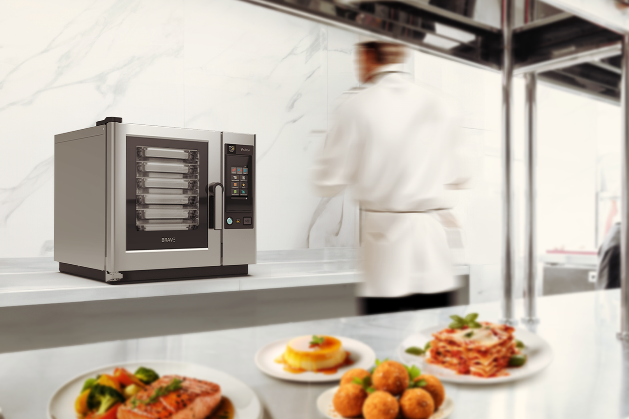 forno combinado BRAVE da Prática em cozinha profissional