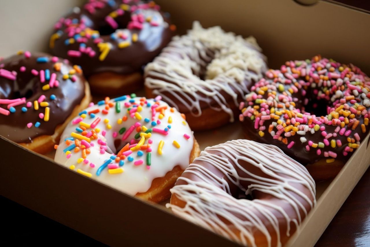 donuts variados em caixa