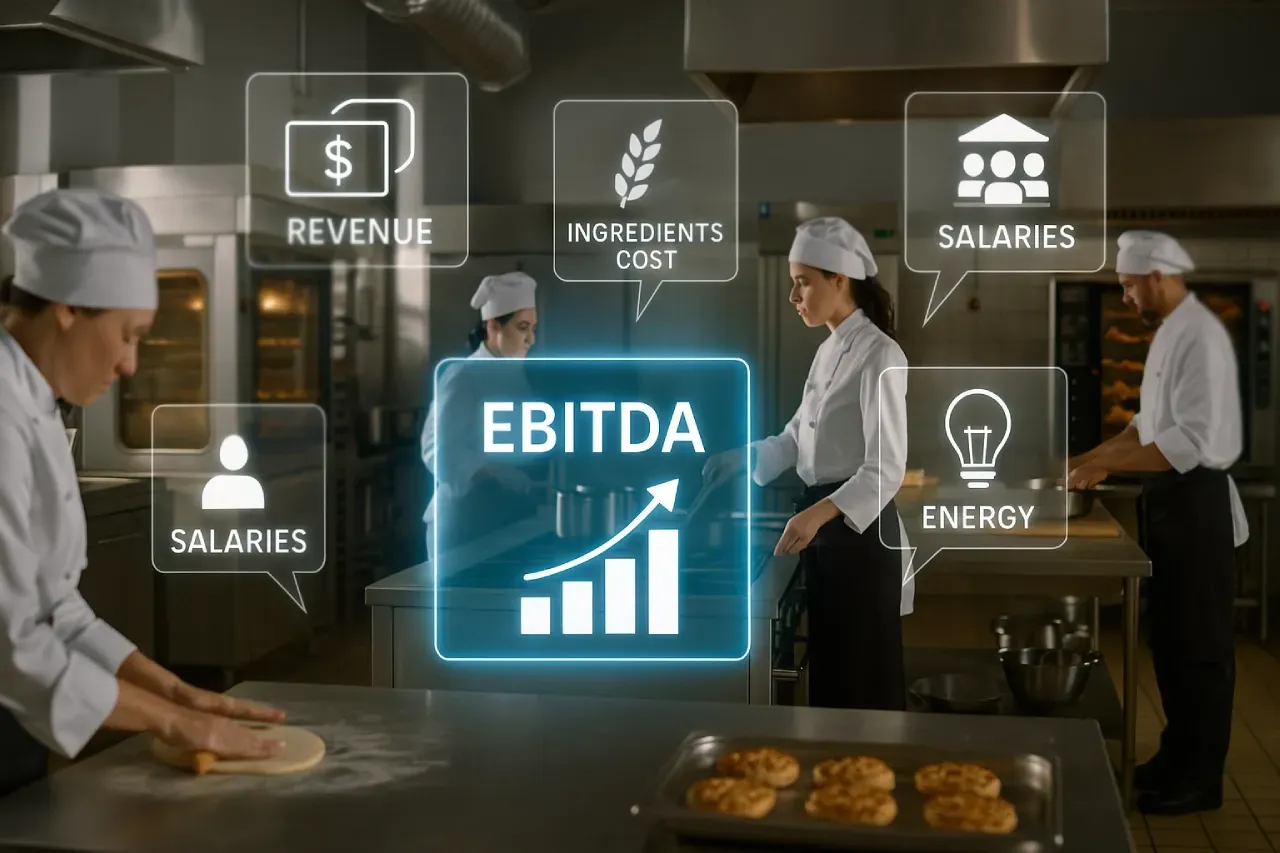 Um grupo de chefs está preparando comida em uma cozinha.