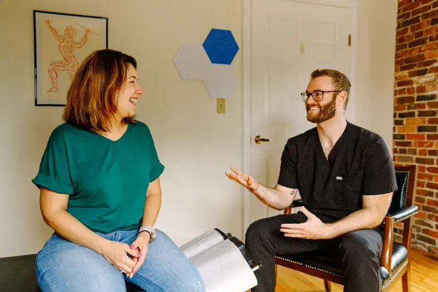 Dr. Pelleteri and patient in Saco, Maine