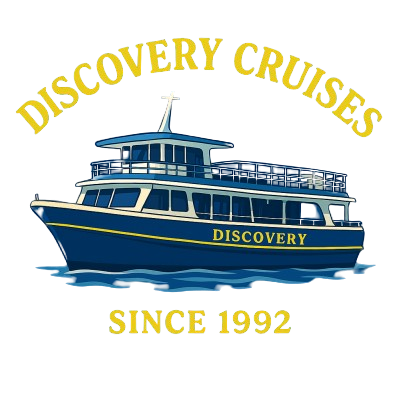 A logo for discovery cruises since 1992