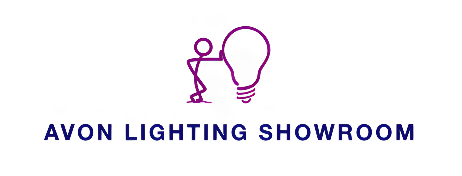 a logo for avon lighting showroom with a lamp in a circle .