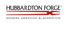 The logo for hubbardton forge modern american blacksmiths