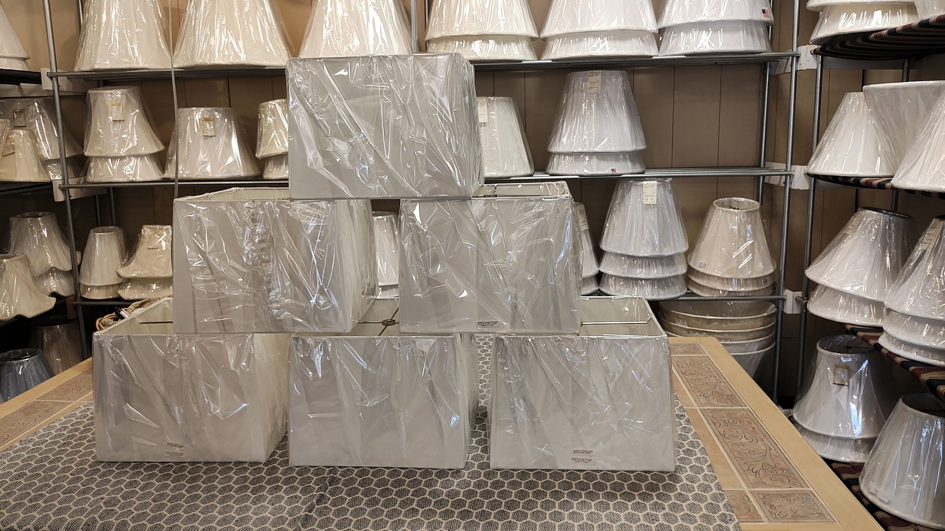 Expert lampshade fitting service with thousands of replacement shades in stock