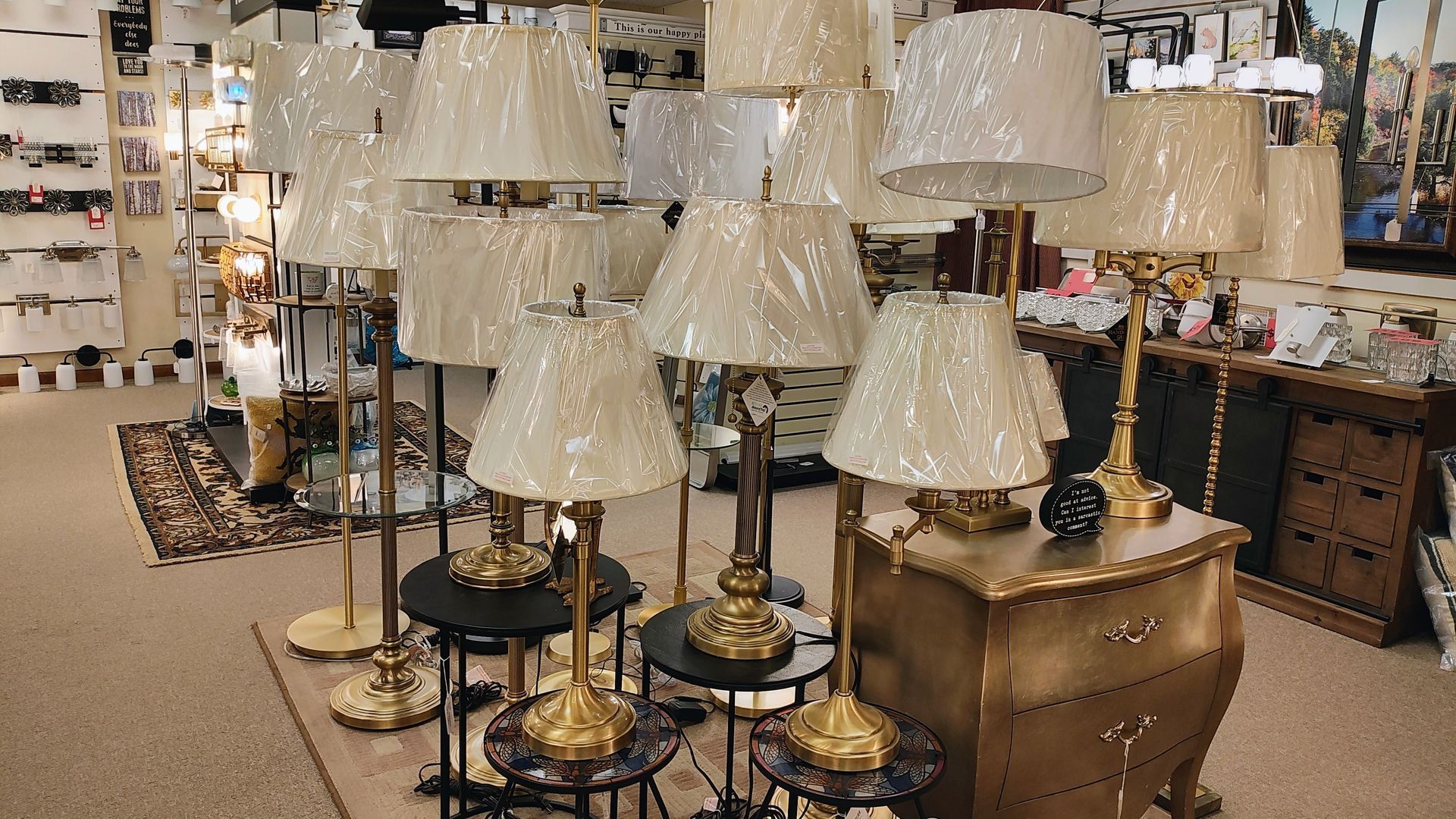 a display of lamps in a store with a sign that says ' lamps ' on it #local #ct #avon #floorlamps #floorlamp #nearme #near #wheretobuy #x