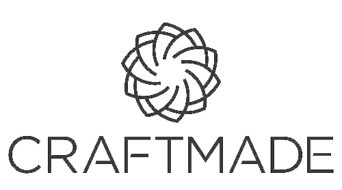 A black and white logo for a company called craftmade.