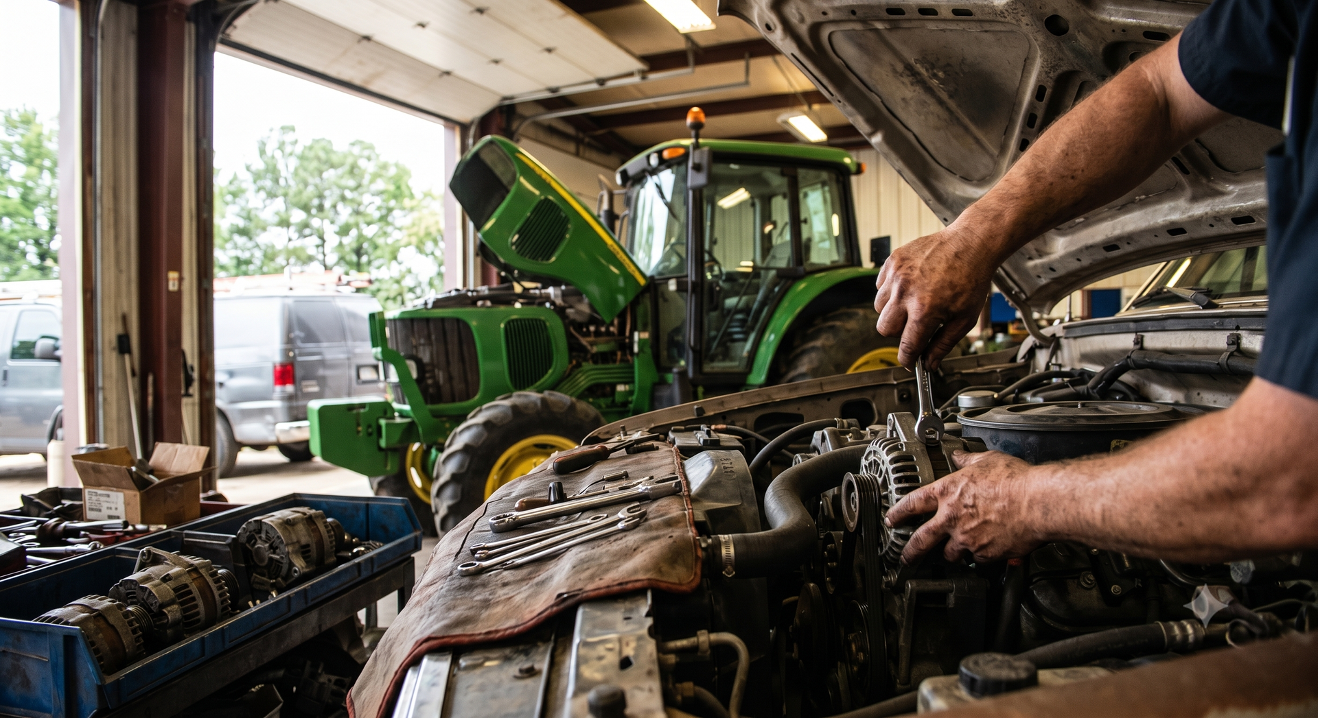 Car alternator installation and auto electrical repair service at Carlisle Generator Service shop