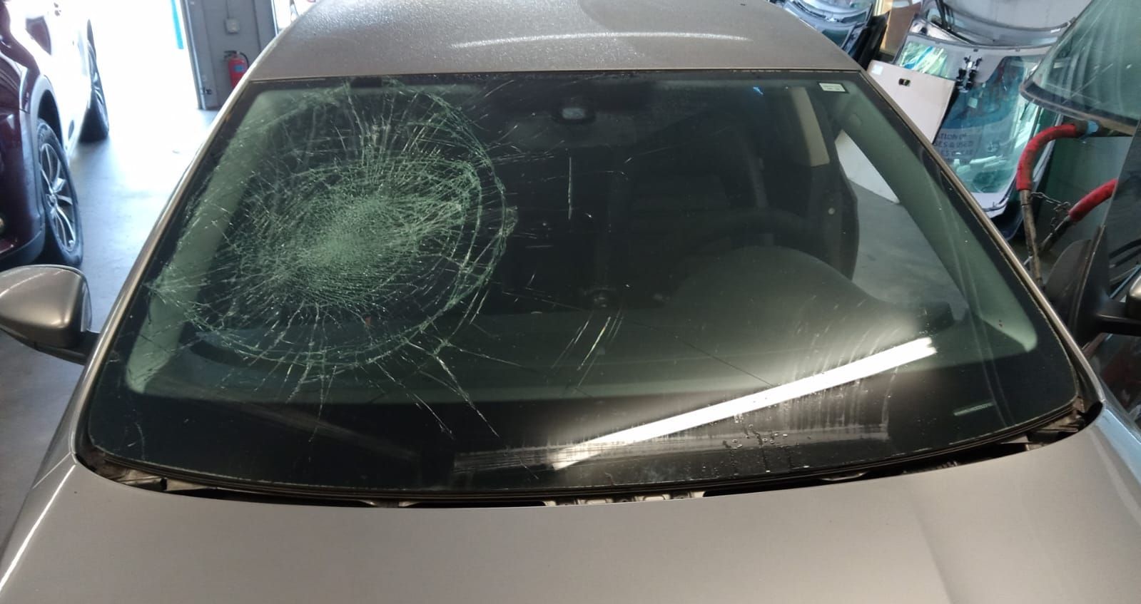 Before windshield replacement