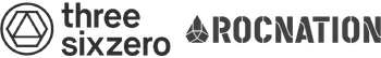 a black and white logo for three six zero rocnation