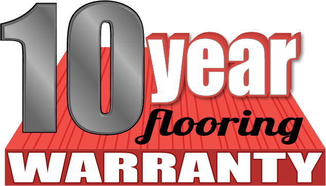 The logo for the 10 year flooring warranty.