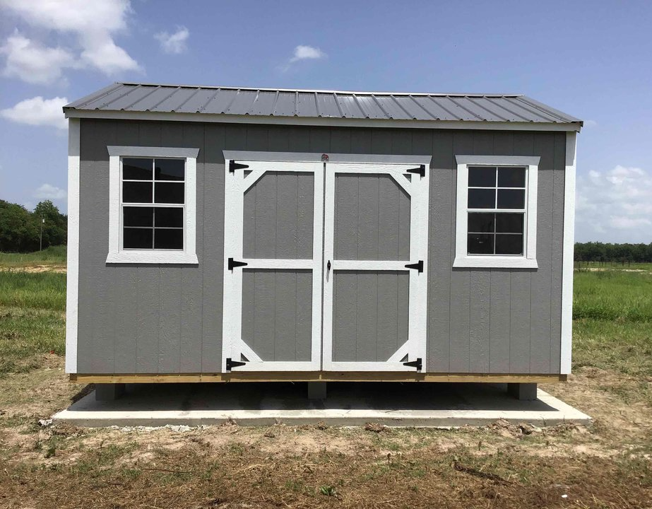 10x16-Side-Utility---Summit-Gray-Siding-with-Extra-White-Trim-and-Charcoal-Metal-Roof