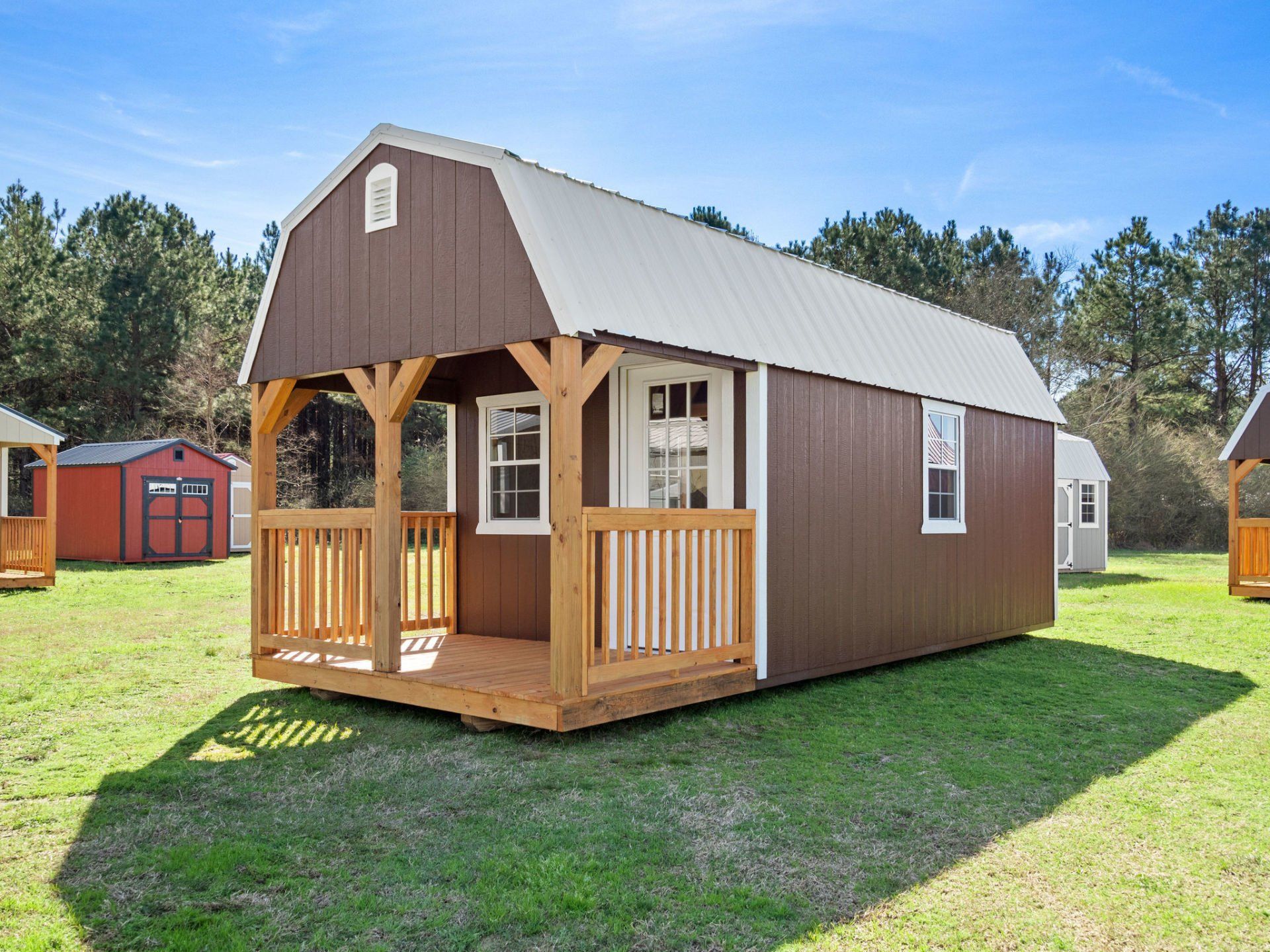 Portable Cabin Sheds With Porches Near You Deluxe Lofted Barn Cabins