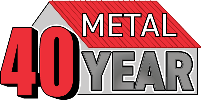 The logo for the 40 year metal warranty