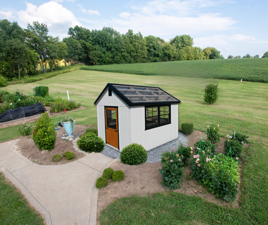 Greenhouse in a backyard