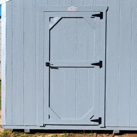 A white door with a handle on a white background.