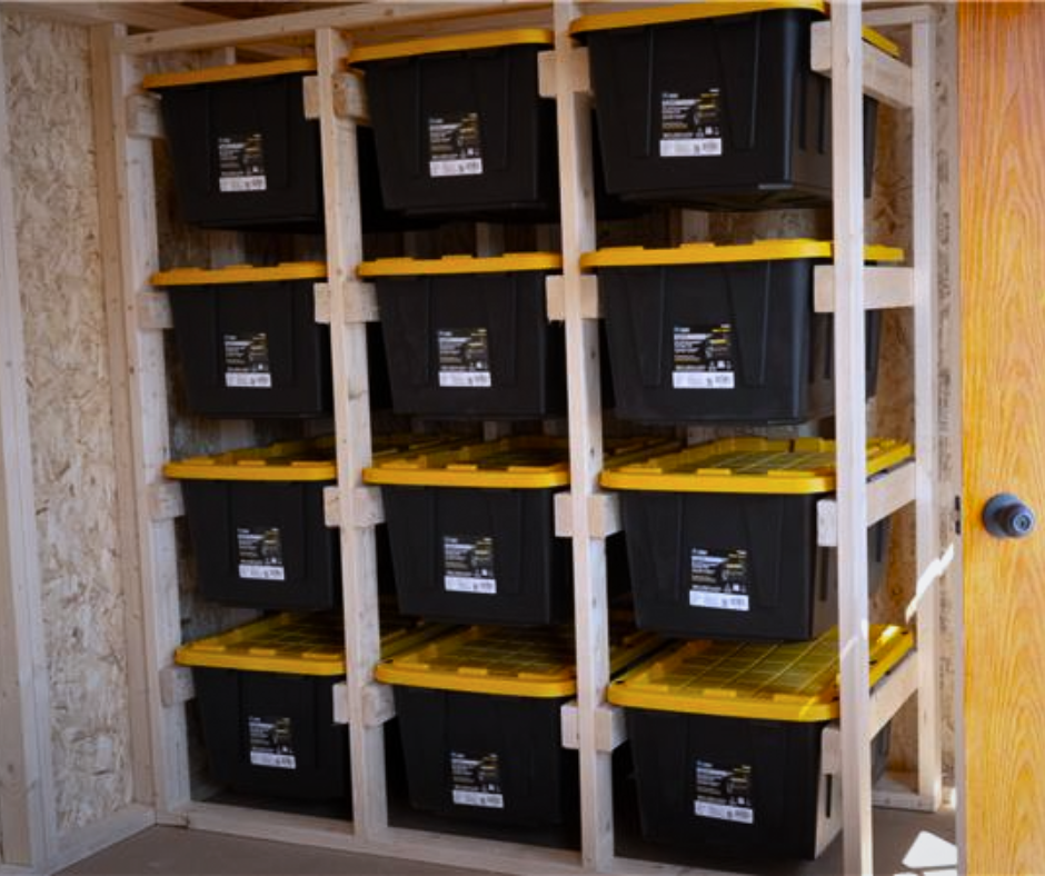 Tote Storage in Shed