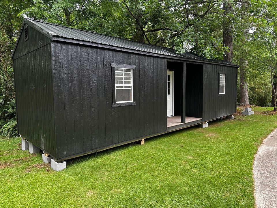 Stor-Mor+12x24+Utility+Shed+Cabin+with+Center+Porch-