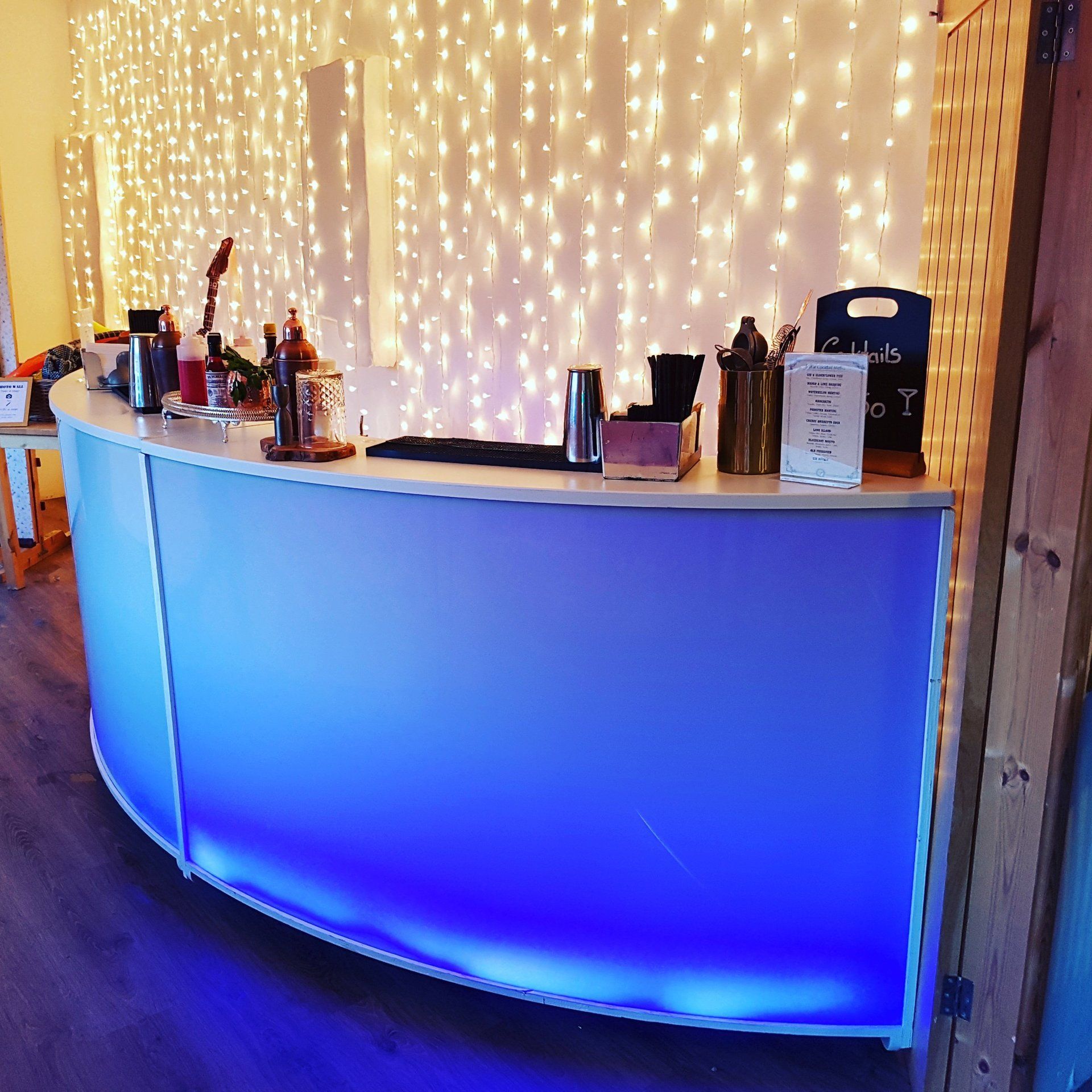 Bar hire, LED bar, Gin bar, Prosecco bar, Cocktail bar for hire for weddings and events