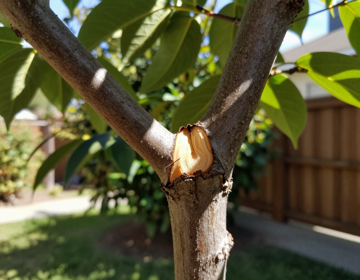 Close up of tree pruning cut