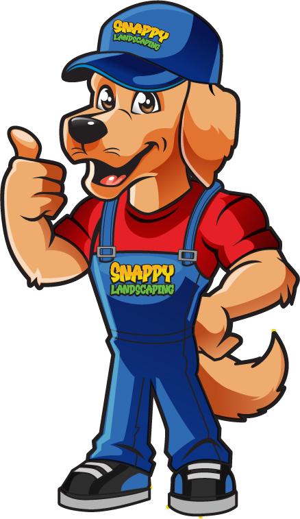 A cartoon dog wearing overalls and a hat is giving a thumbs up.