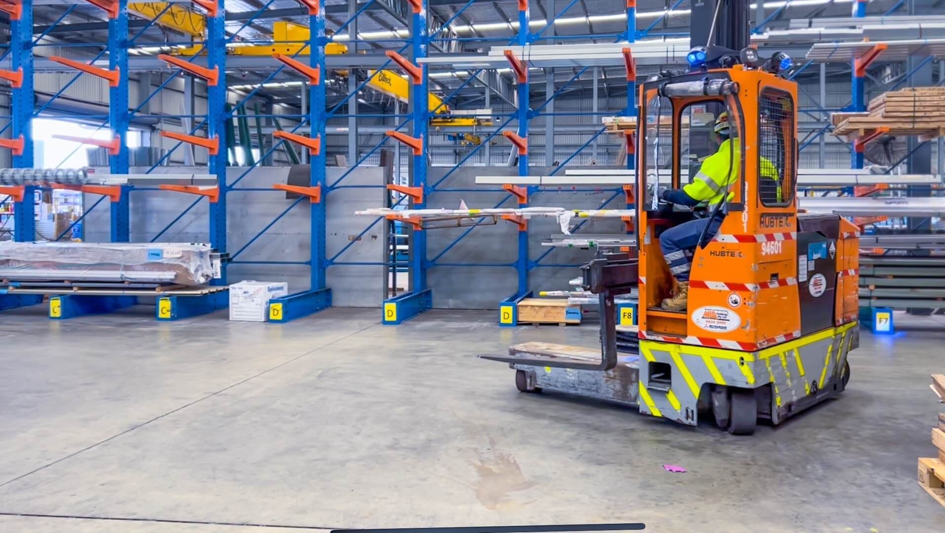 forklift driver going through training.