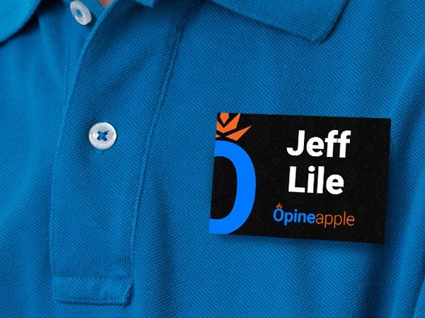 An image of a shirt with a name tag.