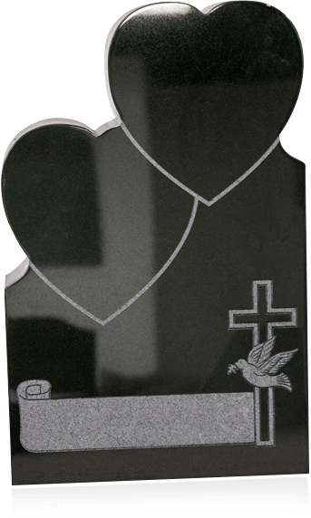 Heart and cross headstone