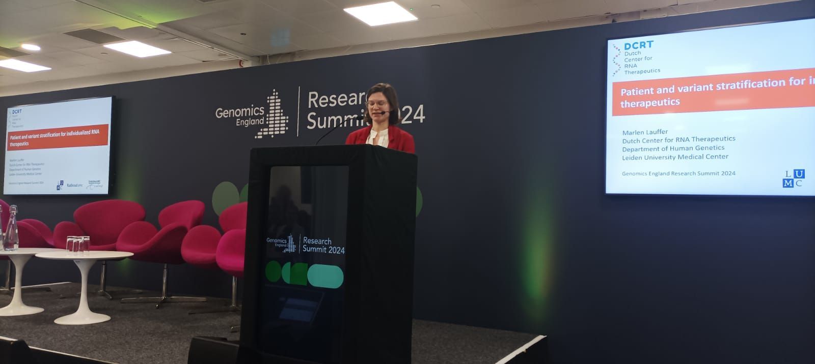 Dr. Marlen Lauffer, senior researcher at the DCRT, at the Genomics England research summit