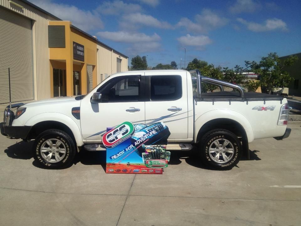 White Ford Ranger Pickup Truck With a Large Box in Front — R&B Automotive PTY LTD In Urangan, QLD