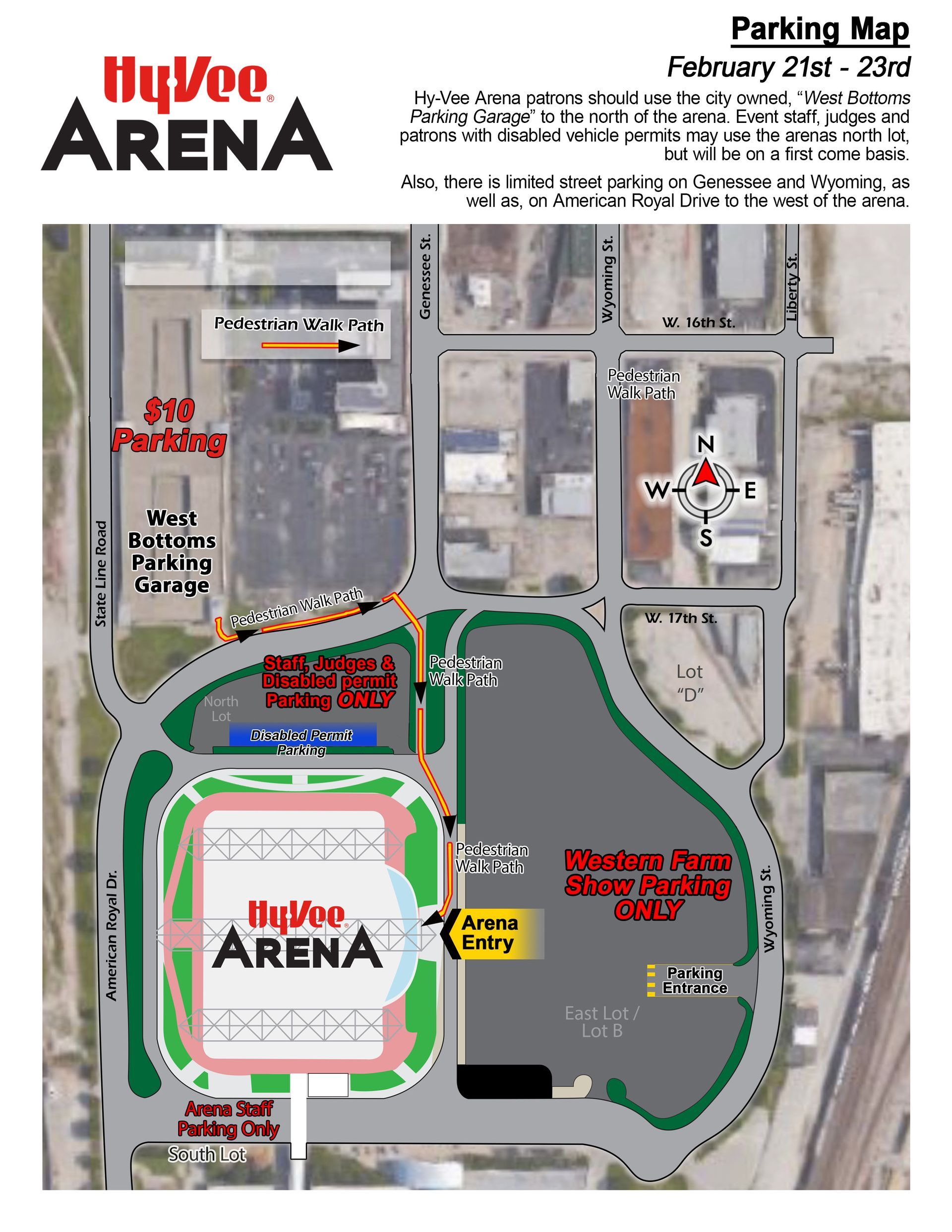 hyvee arena parking map