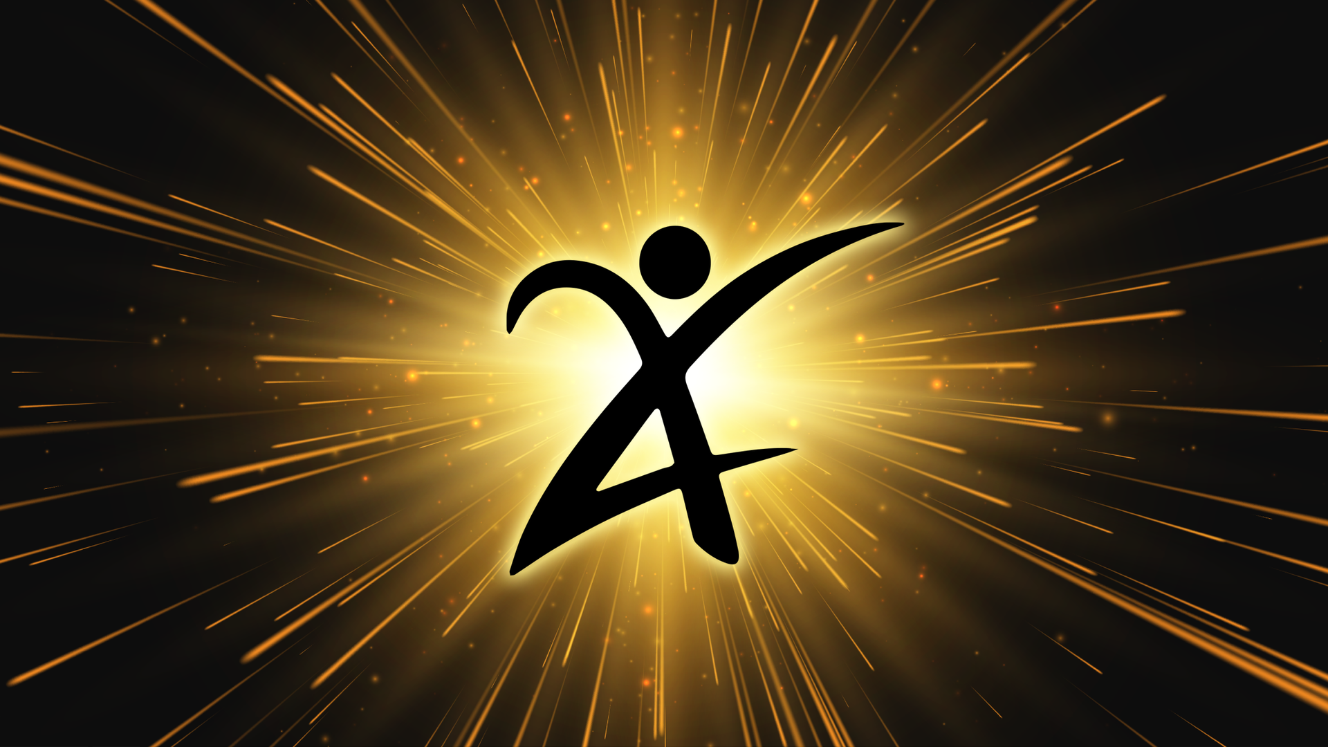 A golden Pinnacle Gymnastics logo