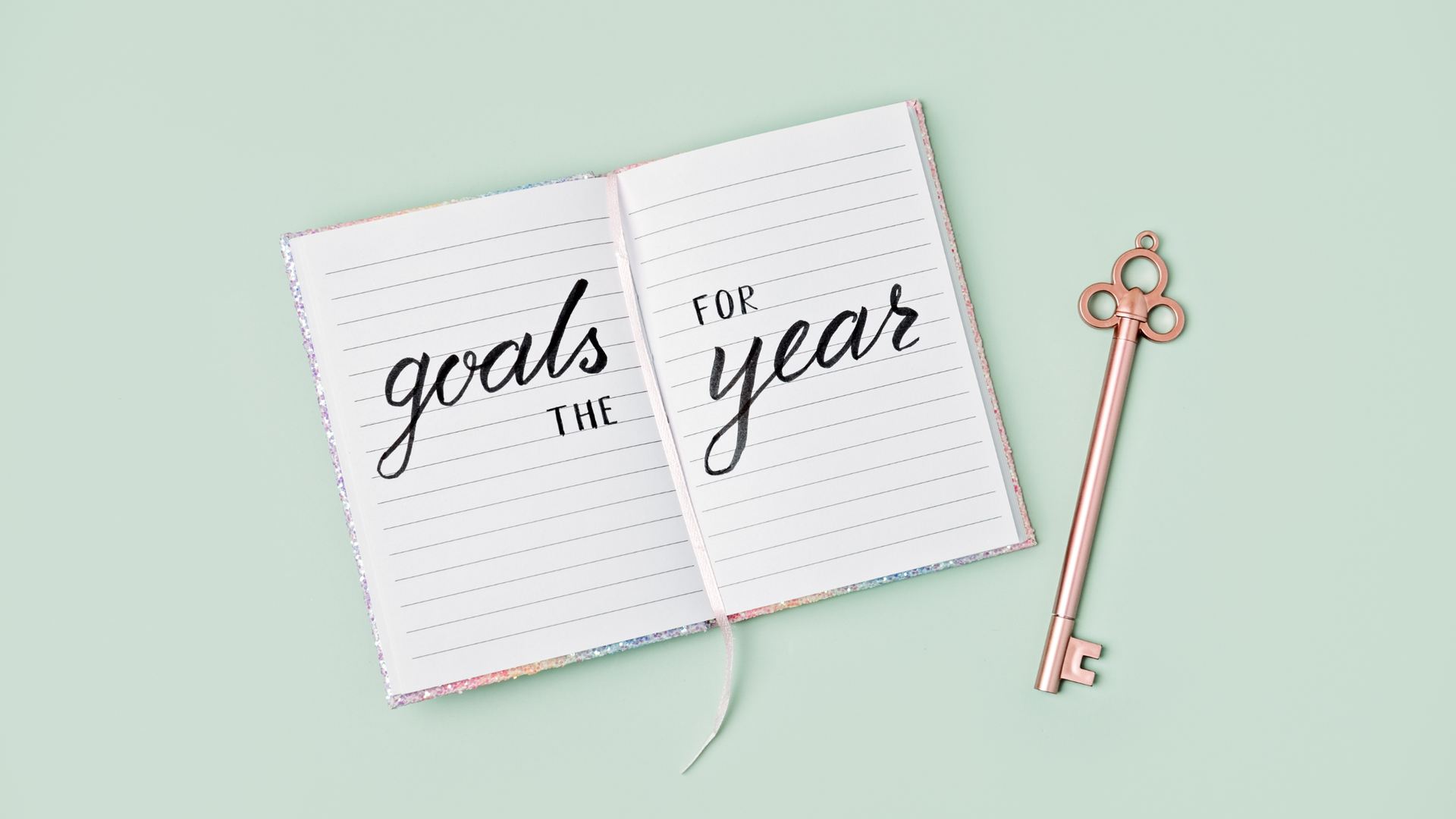 new year goals notebook with magic key