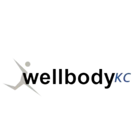 A wellbody kc logo with a silhouette of a person