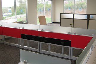 Office Space With Red Accent Color — Warren, NJ — Z & B Fine Euro Construction