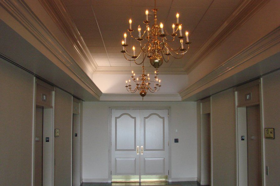 Hallway With Beautiful Chandelier — Warren, NJ — Z & B Fine Euro Construction
