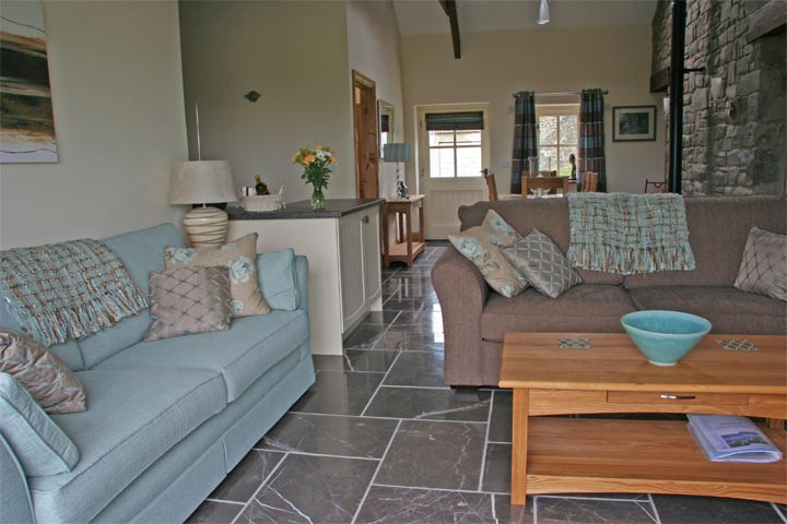 wide angle shot of a comfortable bedroom