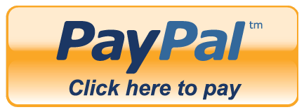 PayPal button, blue text on orange background, 
