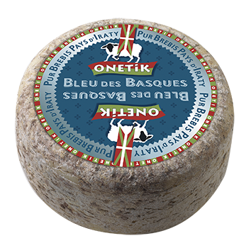 a piece of onetik bleu des basques cheese